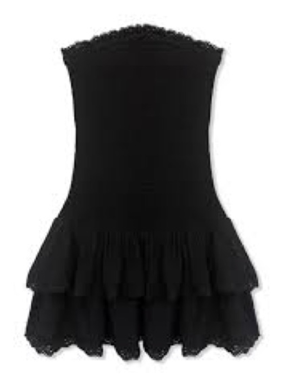 Katie J NYC Black Strapless Ruffled Dress